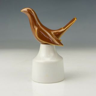 Vintage Royal Worcester Porcelain - Brown Bird Formed Pie Funnel - Boxed 2