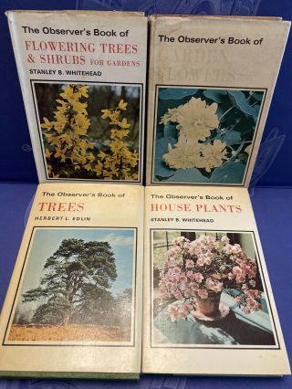 Observers Book Of House Plants Etc 4 X Book Bundle Vintage 1970’s & Dust Jacket