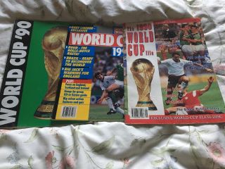 3 World Cup 1990 Italian Football Magazines Vintage.