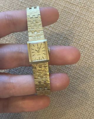 Vintage Omega Ladies Gold Tone Square Face Watch England Wow H5378 Repair Parts