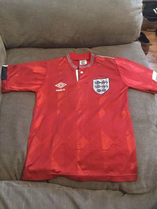 England Away Football Shirt Jersey 1987 - 1990 Vintage,  Boys Size 26 - 28