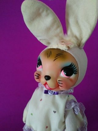 Vintage Rubber Face Bunny Rushton type 1950s Stuffed animal doll plush 2