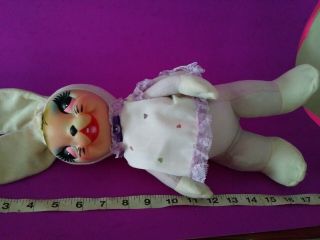 Vintage Rubber Face Bunny Rushton type 1950s Stuffed animal doll plush 3