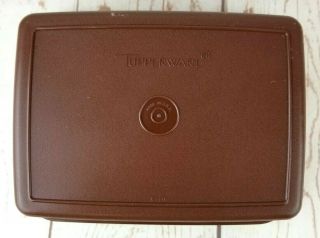 Vintage Tupperware Pack N Carry Lunch Box 1254 Brown w/Sandwich Container 670 3