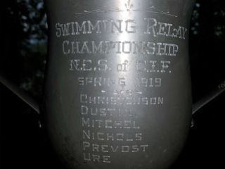 Vintage Swimming Trophy 1919 Berkelely CA - Loving Cup - Derby Silver Plate 2