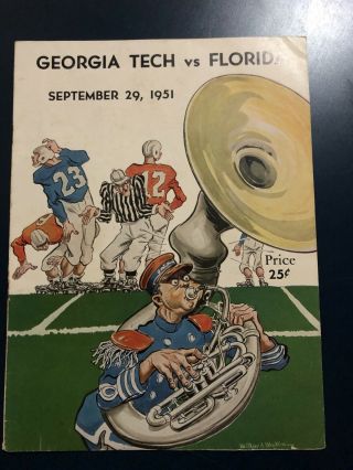 1951 Georgia Tech Versus Florida Gators Football Program