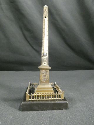 Antique Victorian 19th Century Obelisk Desk Thermometer Grand Tour Paris Bronze