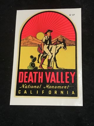 Vintage California Death Valley Travel Decal National Monument 1950’s