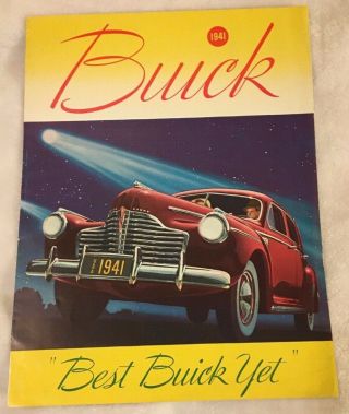 1941 Buick Dealer Sales Color Brochure Foldout - " Best Buick Yet " - Roadmaster,