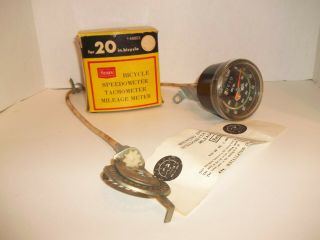 Vintage Sears Bicycle Speedometer Tachometer Mileage Meter For 20 " Bike