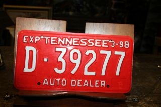1998 March Tennessee Auto Dealer License Plate Dealership D - 39277
