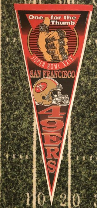 San Francisco 49ers Bowl Xxix Champions Rings Pennant