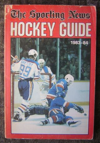 1983 - 84 The Sporting News Hockey Guide - Gretzky In Action Cover