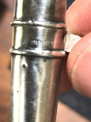 Signed Antique STERLING Silver Roundlet Corkscrew 3