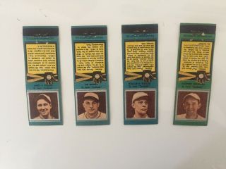 4 1934 Diamond Matchbook Covers.  St Louis Cardinals.  Collins,  Walker,  Mooney