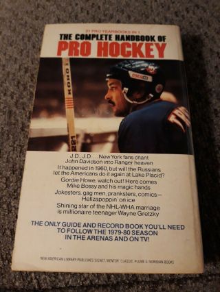 1980 book of The COMPLETE HANDBOOK OF PRO HOCKEY by Zander Hollander. 2