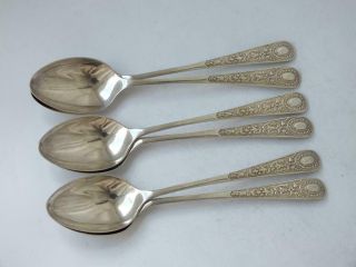 Pretty Set Of 6 Antique Solid Sterling Silver Coffee Spoons 1902/ L 11 Cm/ 50 G