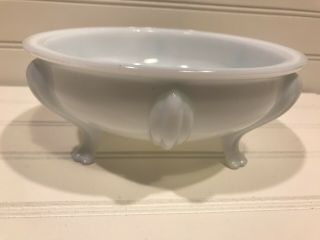 Vintage L.  E.  Smith White Milk Glass Footed Bowl