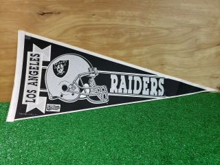 Rare Very Fine 30 " X 12 " Los Angeles Raiders Football Team Pennant Banner Flag