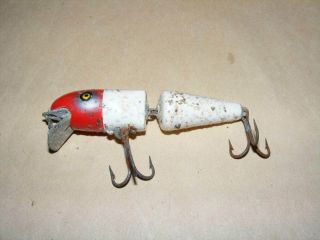Vintage 3 - 1/4 Ce Jt.  Pflueger Palomine Red Head White Body With Sparks