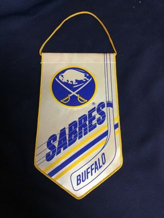 Vintage Buffalo Sabres Nhl 1990’s Logo Banner Pennant