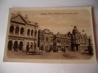 Antique Vintage Photo Postcard Old Offices Fremantle Western Australia