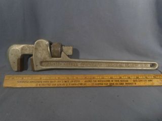Vintage Frontier Bronze Corporation 18 " Aluminum Pipe Wrench - Niagara Falls Usa