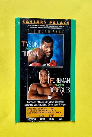 Boxing Ticket Mike Tyson Vs Henry Tillman & Foreman Vs.  Rodrigues (1990)