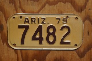 1979 Arizona Cotton Trailer License Plate 7482 - Motorcycle Size
