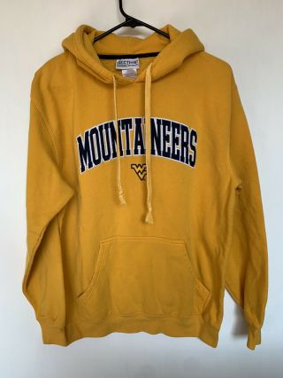 Vintage Unisex West Virginia University Mountaineers Gold Hooded Sweatshirt