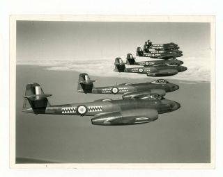 Photograph Of Gloster Meteor F.  8 Formation Incl Wh280 Wh253 Wf757 Wf678 C.  1952