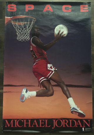 Vintage 1990 Michael Jordan - “space” The Final Frontier Poster