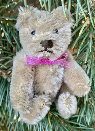Steiff Miniature Bear 3.  5 " Vintage Caramel Mohair Bear No Id Buy Now