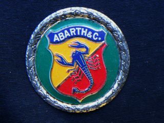 1970s Italy Rare Auto Abarth Advertising Tin Sign Patch Plaque