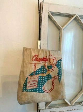 Vintage “the Champion Stay Open Clothespin Bag” Mid Century Nostalgia