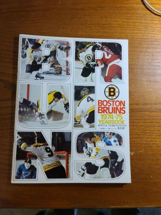 1974 - 75 Boston Bruins Yearbook With Pull Out Team Picture