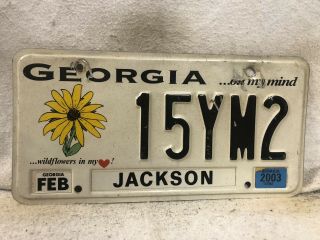 2003 Georgia Wildflowers In My ❤️ License Plate