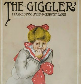 Vintage Ragtime Sheet Music The Giggler By Chauncey Haines 1905