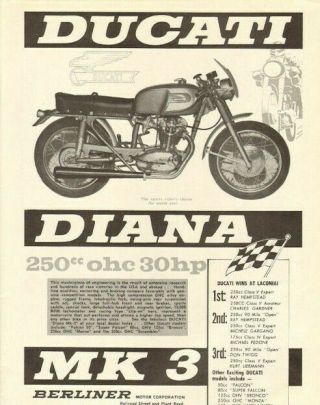 1963 Ducati Diana Mk 3  Masterpiece Of Engineering  Vintage Motorcycle Ad