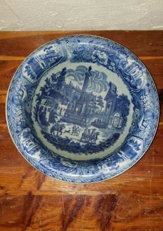 Vintage Victoria Ware Ironstone Ceramic Flow Blue Rectangular Serving Bowl Dish