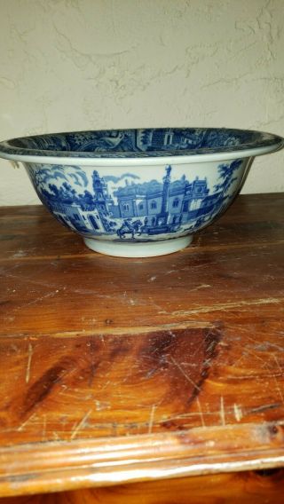 Vintage Victoria Ware Ironstone Ceramic Flow Blue Rectangular Serving Bowl Dish 3