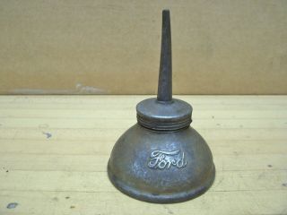 Vintage Ford Script Antique Car Tin Oiler Oil Squirt Can Tool Kit Model T A