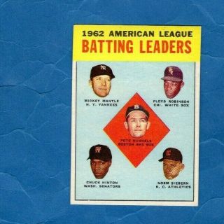 Vintage 1963 2 Hof Mickey Mantle Ny Yankees Baseball Card Nrmt Beauty