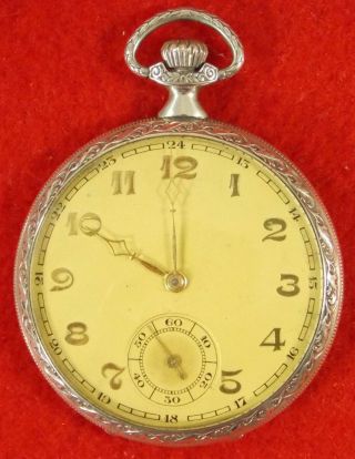 Antique Swiss Pocket Watch " Ancre De Precision 15 Rubis ".  800 Silver