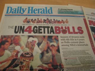 1996 Chicago Bulls Championship Daily Herald Newspaper.