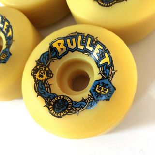 Vintage Santa Cruz Bullet Speed Wheels 63mm 92a Skateboard NOS 80’s Yellow OG 2