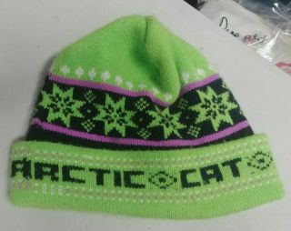 Vintage Arctic Cat Snowmobile Knit Winter Hat Beanie Toque Tuque