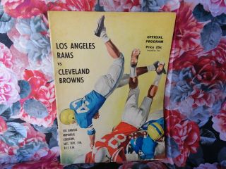 1959 Los Angeles Rams Vs Cleveland Browns Football Program Nfl