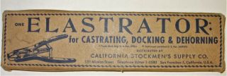 Vintage Elastrator Tool For Castrating,  Docking,  Dehorning Cattle Sheep Livestock