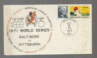 Baltimore Orioles 1971 World Series First Day Cover Baltimore Vs Pittsburgh